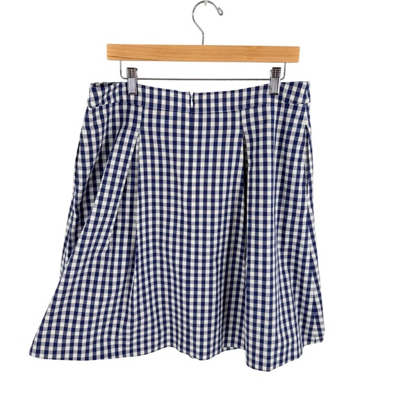 Brooks Brothers Dresses & Skirts - Brooks Brothers Red Fleece Gingham Skirt Navy Blue 12 Preppy Nautical Classic